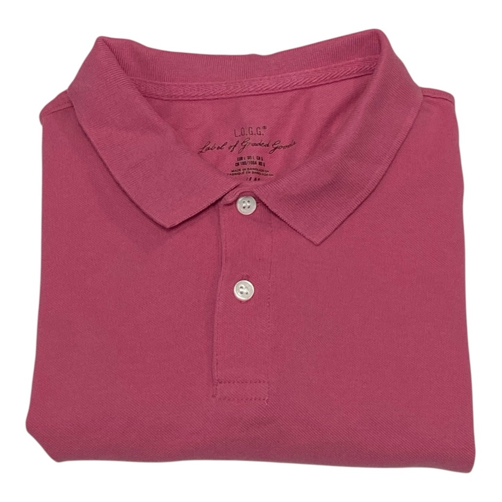 Men's Pink L.O.G.G H&M Cotton Polo Shirt - Large